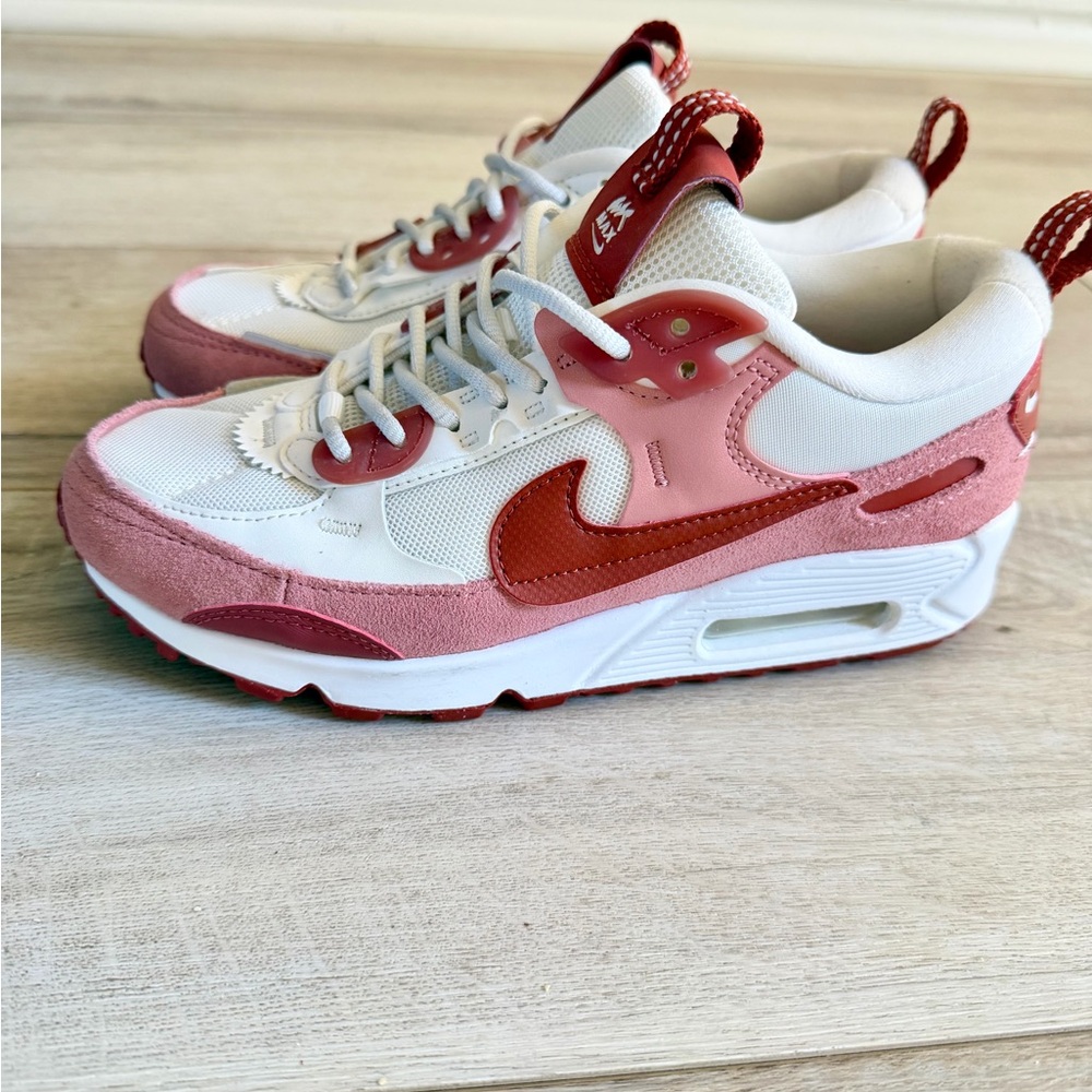 Nike Red and White Air Max Sneakers